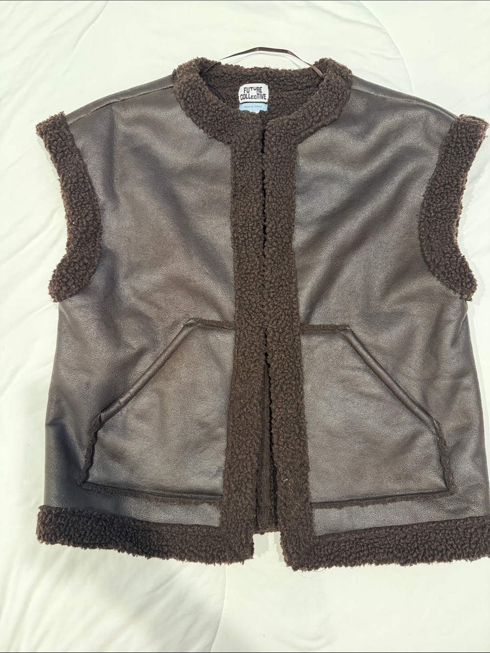 Brown Faux-Shearling Vest Fits a M size